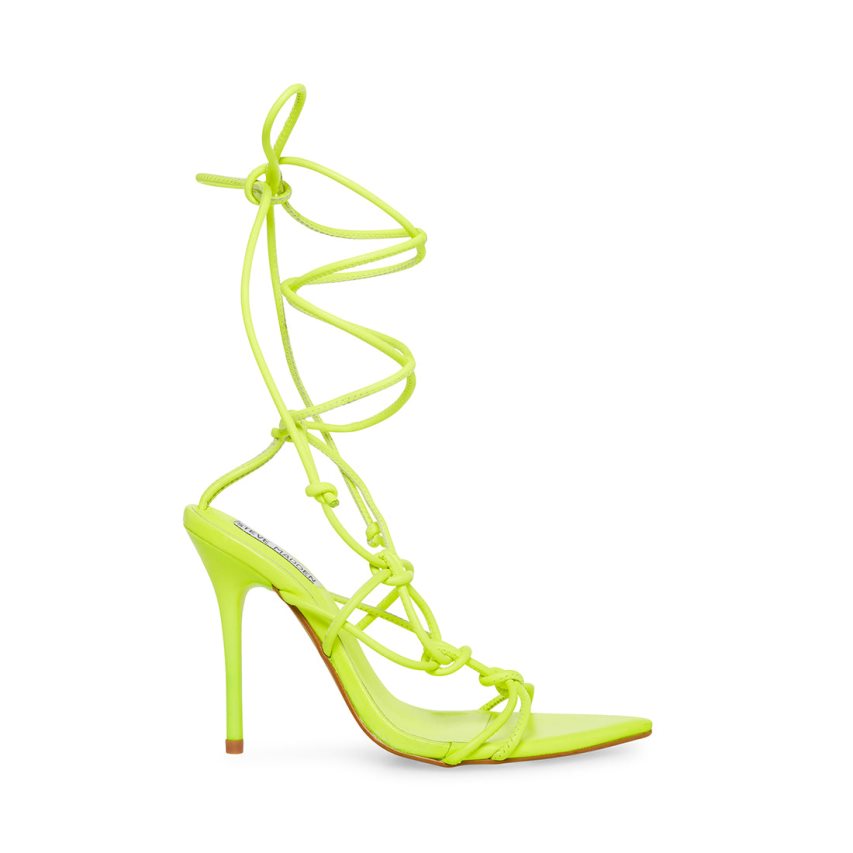 Green Steve Madden Buffy Neon Women\'s Heels Sandals | PH 7216ATF